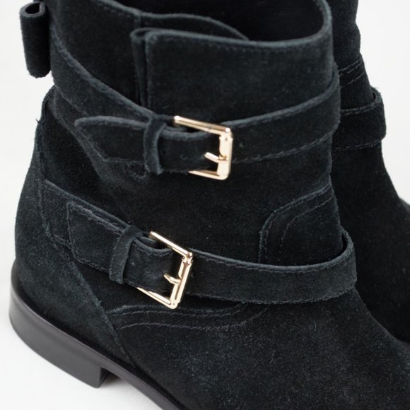 Kate Spade Sabina Black Suede Buckle & Bow Boots - Picture 7 of 14